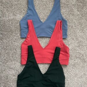 THREE Lululemon align V neck bras size 10